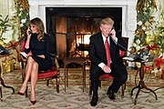 President Trump and First Lady Melania Trump participate in the NORAD Santa tracker Calls President Trump and the First Lady Participate in NORAD Santa Tracker Calls (32629846178).jpg
