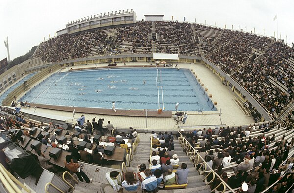Outdoor Swimming Pool of the Central Lenin Stadium during the event. RIAN photo