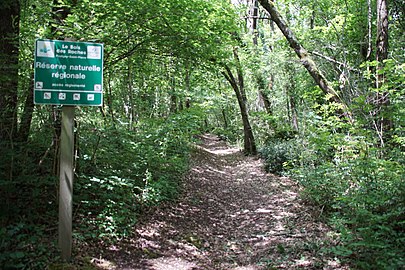 Het toegangsbord voor het reservaat in 2018.