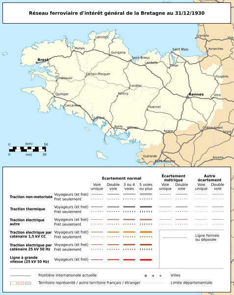 File:Railway map of France - BZH - 1930 - fr.svg