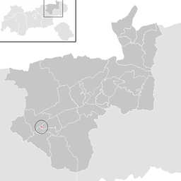 Kommunens läge i distriktet Kufstein