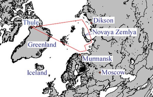 Reconnaissance route from Thule Air Base to Soviet Union