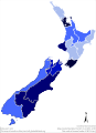 HDI map of New Zealander regions in 2017