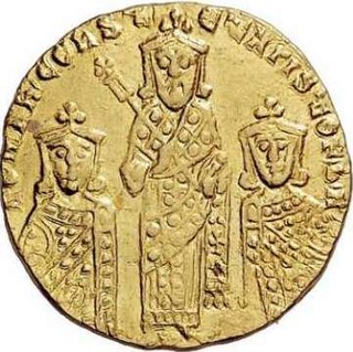 Romanos I with Constantine VII[c] and Christopher, 921–931.
