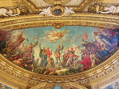 La France sous les Capétiens, les Valois et les Bourbons (1855), abside est de la salle du Trône du palais du Luxembourg à Paris.