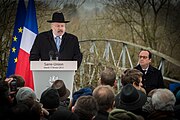 René Gutman et François Hollande le 17 février 2015 à Sarre-Union après la profanation du cimetière juif.