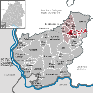 Elhelyezkedése Baden-Württemberg térképén