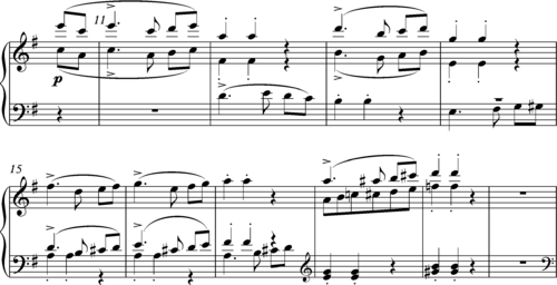Schubert Piano Sonata in B major Scherzo bars 11-20.png