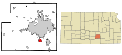 Location within سیڈجویک کاؤنٹی، کنساس and کنساس