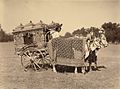 Photograph of a silver zenana carriage at Baroda, Gujarat from the Curzon Collection, taken by an unknown photographer during the 1890s.