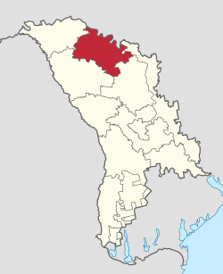 Harta Republicii Moldova, cu județul subliniat.
