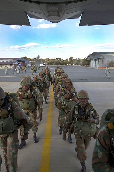 File:South African soldiers board a C-130 Hercules aircraft for a practice jump at Air Force Base Bloemspruit in Bloemfontein, South Africa, July 23, 2013, in preparation for exercise Shared Accord 2013 130723-A-FP002-005.jpg