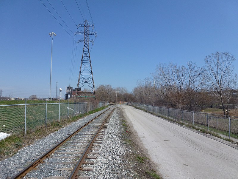 File:South of the multiple railway tracks south of the West Don Lands, 2013 04 27 -a.JPG