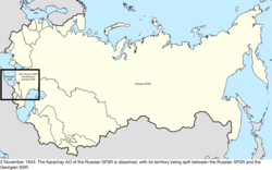 Map of the change to the Soviet Union on 2 November 1943