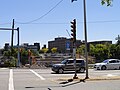 Former site of St. Joseph's Hospital, before its eventual demolition and construction of University Crossing, as viewed from the University of Massachusetts Lowell's North Campus.