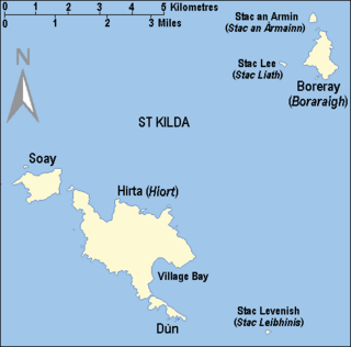 Stac Levenish Sea stack in the St Kilda archipelago in Scotland