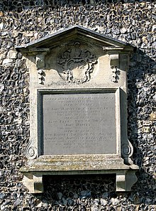 St Mary's church - wall memorial of Harvey family