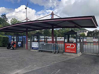 Stade Am Deich entrance gate, Ettelbruck, Luxembourg Stade am Deich II (17).jpg