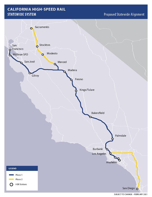 udsende ejer pause Route of California High-Speed Rail - Wikipedia