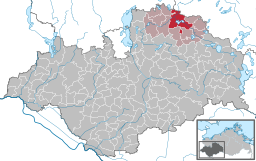 Sternbergs läge i Mecklenburg-Vorpommern