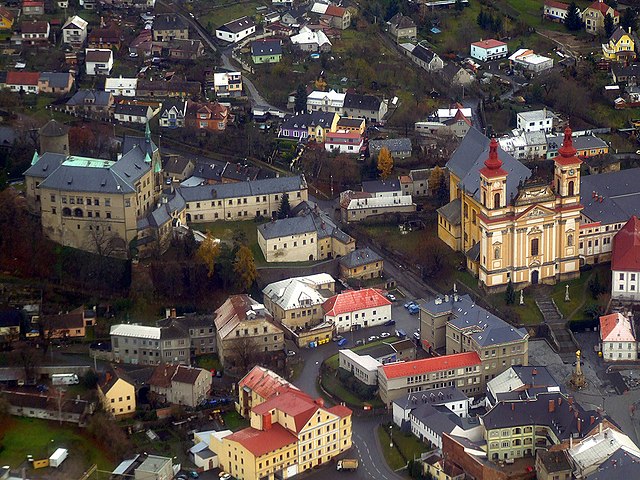 Aerial view of the historic centre