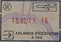Entry stamp for air travel, issued at Stockholm Arlanda Airport.