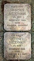 Stolpersteine für Nannchen und Jettchen Niedermann