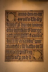 Épitaphe de Burckard Burggraf (1437)