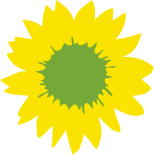 Sunfloroj simbolo de verdaj politikoj.