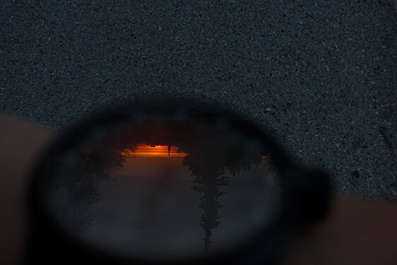 Sunset reflection on a watch