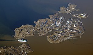 Vue aérienne des huit îles de Suomenlinna