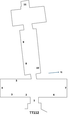 Plan of Menkheperraseneb II's tomb, TT112 TT112.jpg