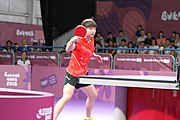 Deutsch: Tischtennis bei den Olympischen Jugendspielen 2018; Tag 9, 15. Oktober 2018; Mixed, Finale, Mixed-Doppel – Miu Hirano (JPN) gegen Sun Yingsha (CHN) 2:3 English: Table tennis at the 2018 Summer Youth Olympics at 15 October 2018 – Mixed Final, Mixed-Double – Miu Hirano (JPN) Vs Sun Yingsha (CHN) 2:3