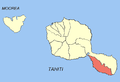 Localisation de la commune de Taiarapu-Ouest (en rouge).