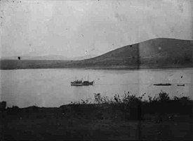 The Kingani on Lake Tanganyika before being captured. Tanganjikasee.jpg