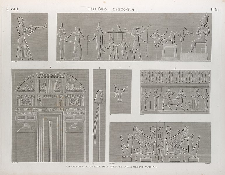 Pl.35 - Bas-reliefs du temple de l'ouest et d'une grotte voisine