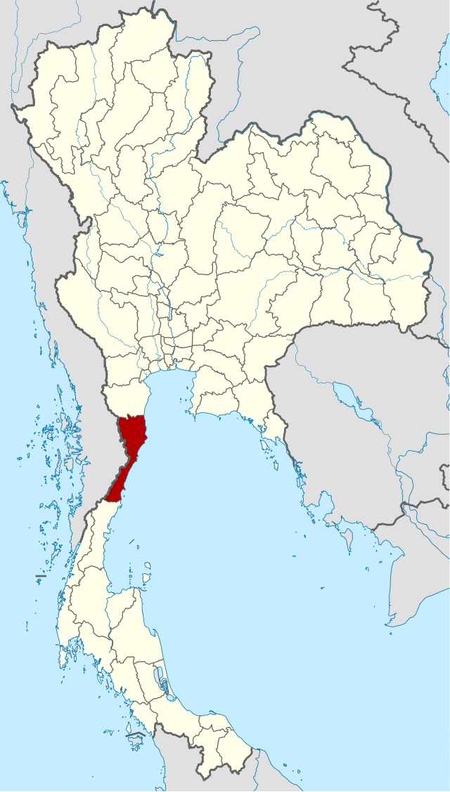 Map of Thailand highlighting Prachuap Khiri Khan Province