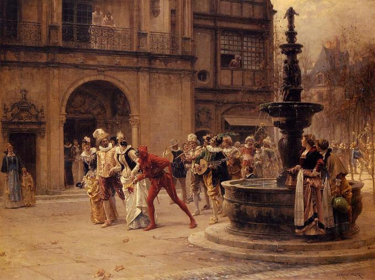 Картины 17 века история. Франсуа Фламенг, "Венецианский карнавал", XVIII век. Венеция маскарад 17 век.