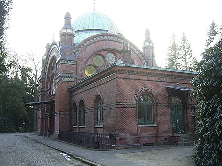 Trauerhalle des jüdischen Friedhofs in Hamburg Ohlsdorf