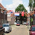 Turkish and Dutch flags hanging side by side in Eindhoven, the Netherlands.