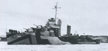 Flusser in June 1944, painted in disruptive camouflage USS Flusser (DD-368)Jun44.png