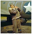 WW2 US Army Air Force (USAAF), air gunner, protective clothing, May 1943: Soft flying helmet