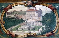 Villa Medici, Studiolo del Cardinale, Grottesche Volta 07 Progetto Incpiuto per la facciata 2.jpg