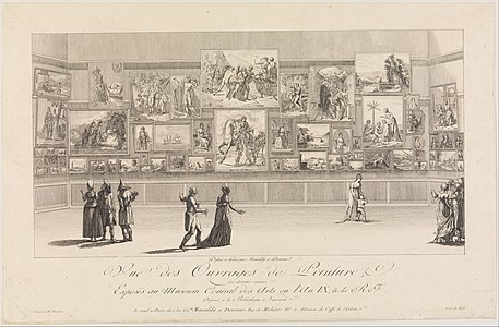 Vue des Ouvrages de Peinture (1801), New York, Metropolitan Museum of Art.