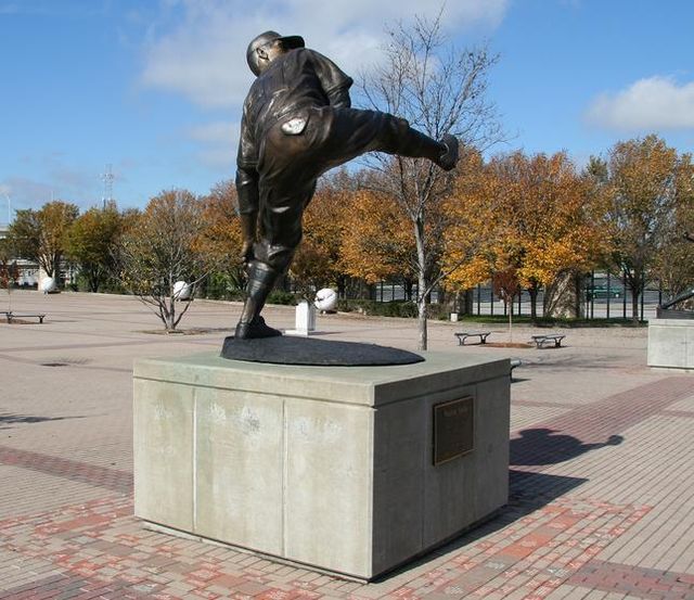 A statue of Spahn was situated outside of Turner Field, and is now outside of Truist Park