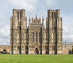 Wells Cathedral West Front Exteriör, Storbritannien - Diliff.jpg