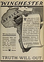 Winchester, ganzseitige Anzeigen in der Rod and Gun in Canada, November 1909 und McClure's Magazine, Juni 1910