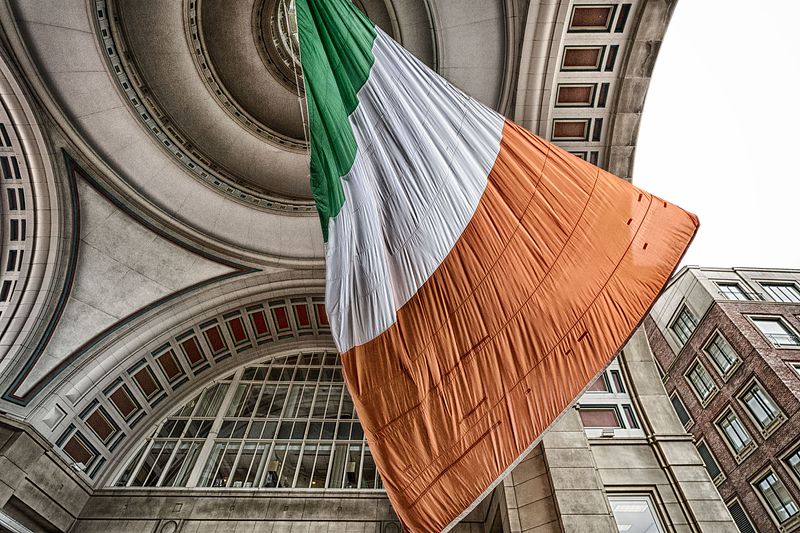 File:World's largest Irish flag--swaying in the wind (Boston, MA) (13202190293).jpg