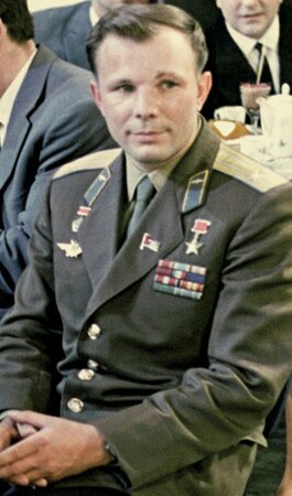 Yuri Gagarin, first man in space.