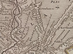 Swanlasche polder op een kaart van 1749, door Isaak Tirion